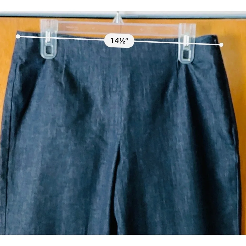Talbots Petites Womens‎ Stretch Dark Wash Cropped Jeans Capri Pull-Up Sz10
